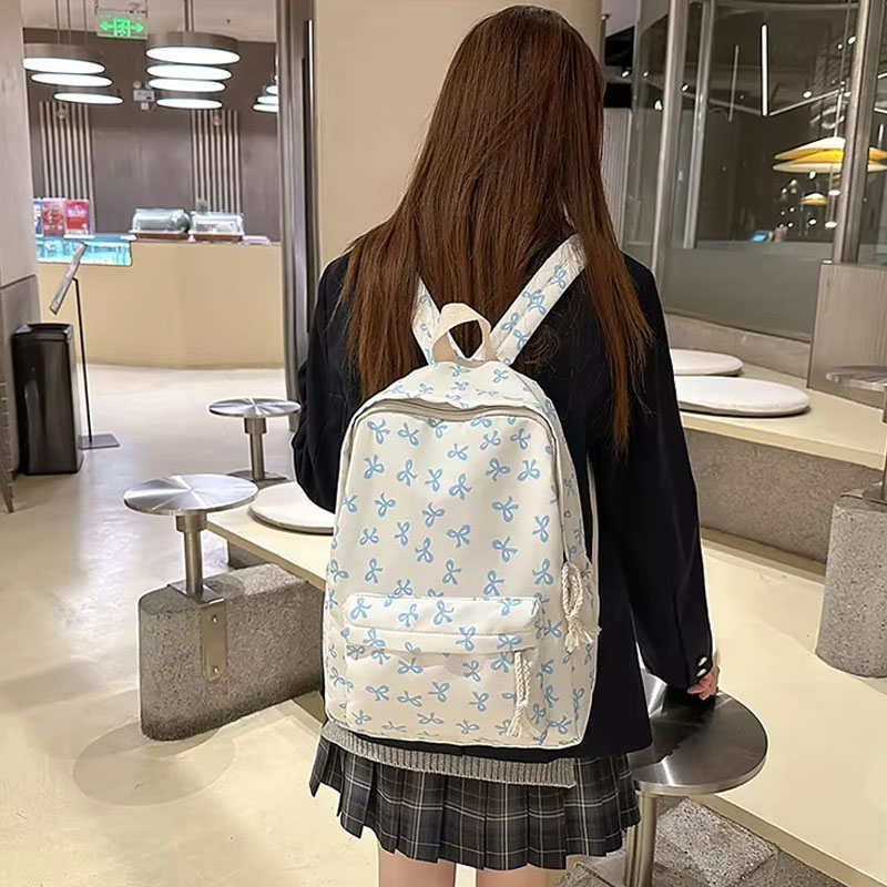 Women Bags For Gift - Damen-Rucksack aus Nylon mit Blumenmuster, 6