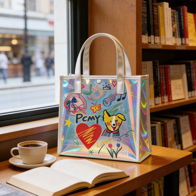 Women Bags Lv - Holografische Damen-Tragetasche, wasserdicht, transparent, TPU-Tasche, große