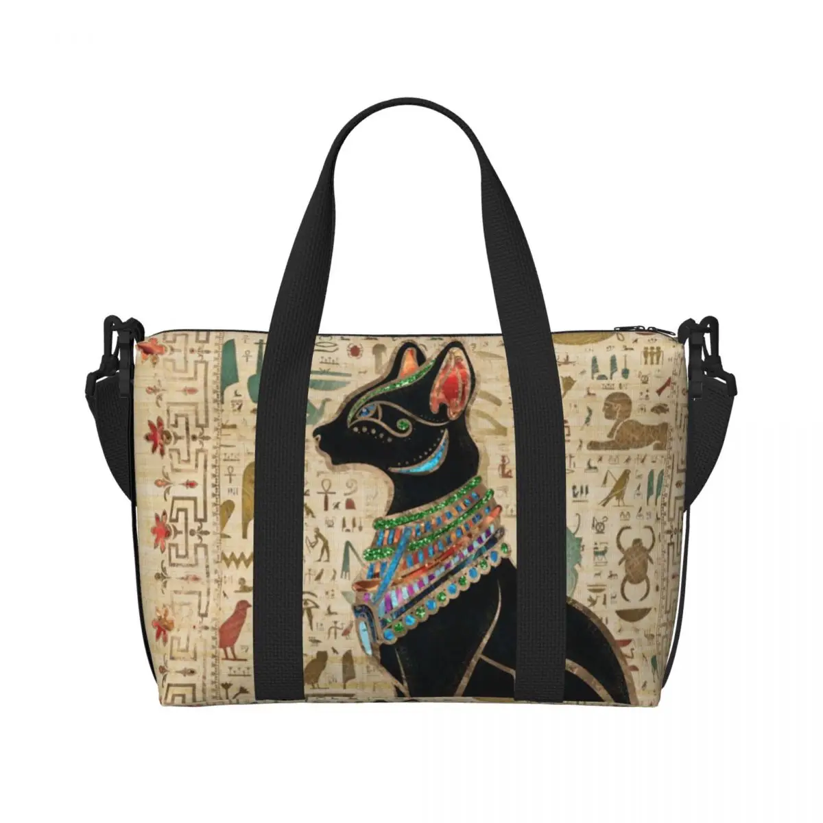 Women Bags Egypt - Maßgefertigte Einkaufstaschen mit Ägypter-Katzen-Motiv für Frauen,