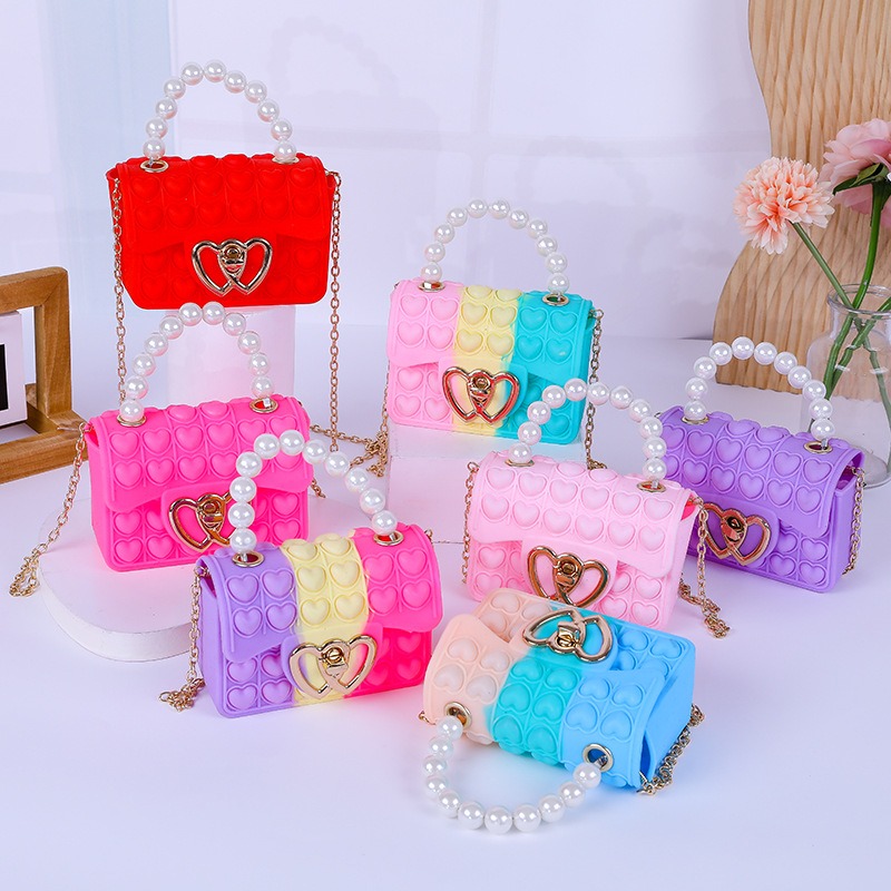 Mini Purse Chain - Silikon Love Bubble Jelly Bag, Druckentlastende