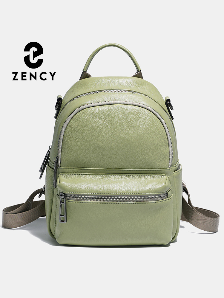 Women Bags Grey - Zency Frauen Leder Rucksack Rucksack Mädchen