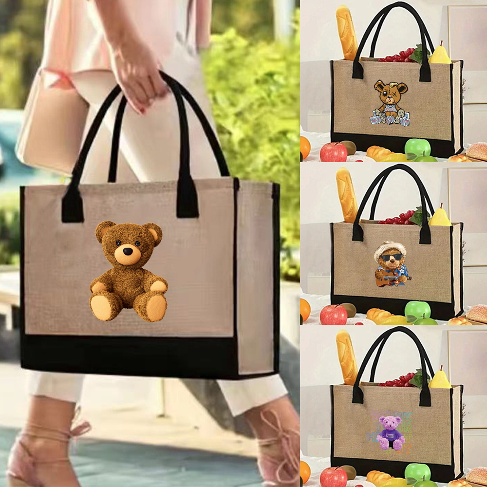 Women Bags Jute - Einkaufstasche Vintage Jute Einkaufstaschen Leinen Einkaufstasche