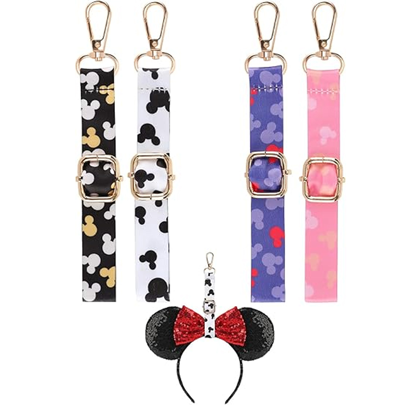 Women Bags Rack - Mickey-Maus-Ohrenhalter für Rucksacktaschen, Perlen-Lanyard-Schlüsselanhänger, Reisezubehör, Stirnband,