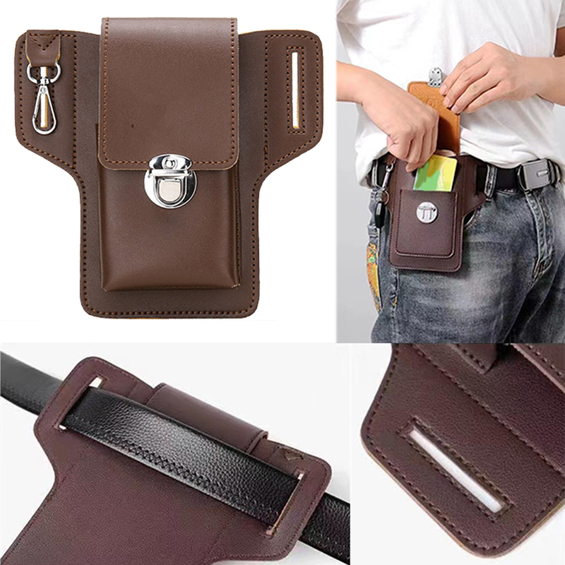 Saddle Bag Leather - Mode Männer Multifunktions-Pu Leder Hüft tasche