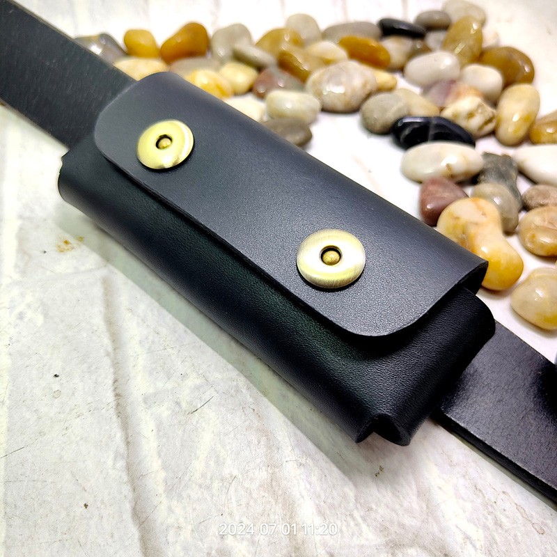 Saddle Bag Leather - Horizontales Klappmesser Holster Gürtel Pack Jackknife
