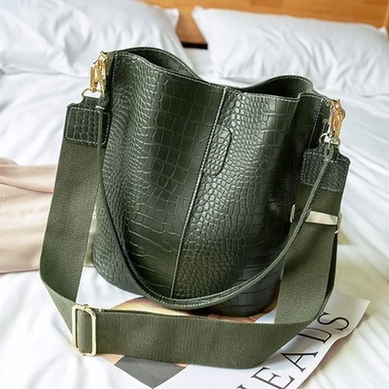 Women Bags Rack - Vintage Leder Stein muster Umhängetaschen für