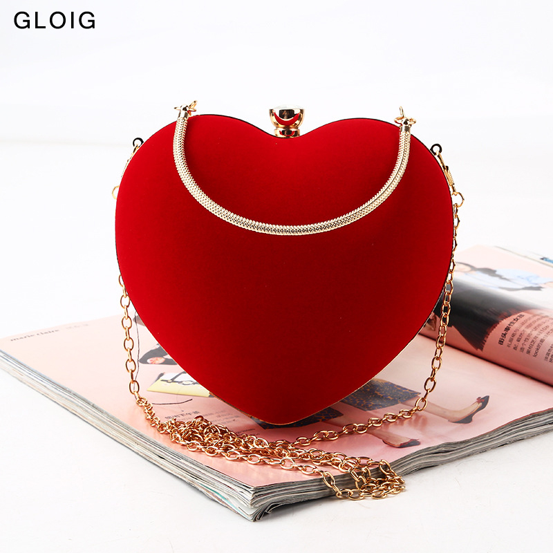 Rotes Herz Design Frauen Clutc – Women Bags Golden Bewertung und Preis