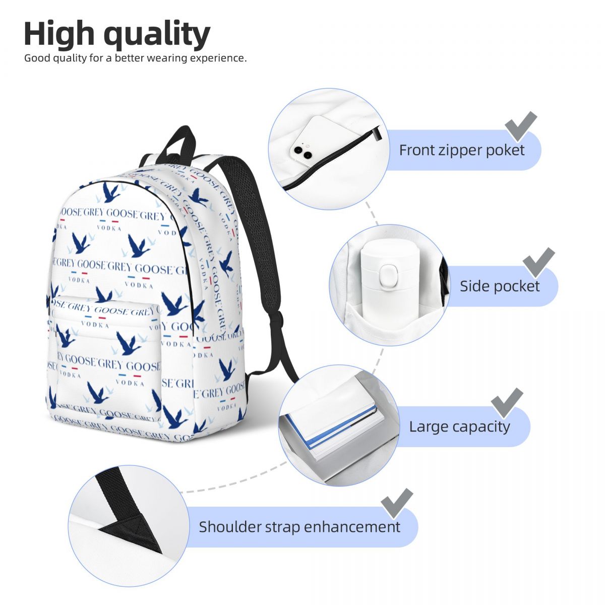 Grey Goose Vodka Studentenruck – Women Bags Grey Bewertung und Preis