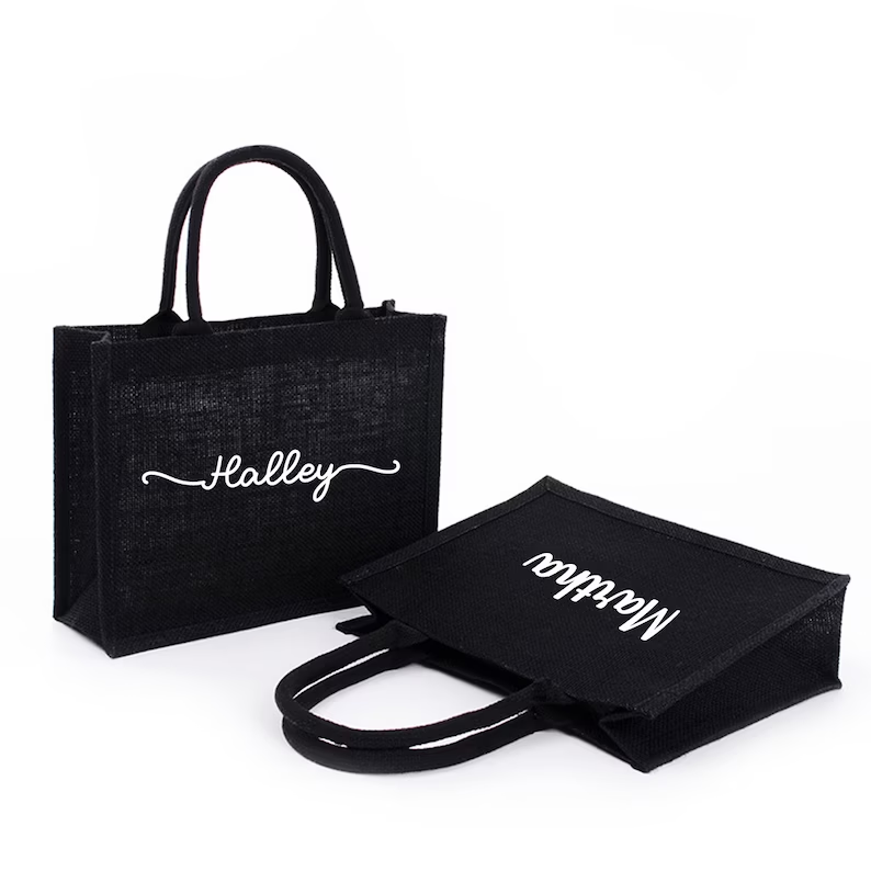 Personalisierte schwarze Sackl – Women Bags Jute Bewertung und Preis
