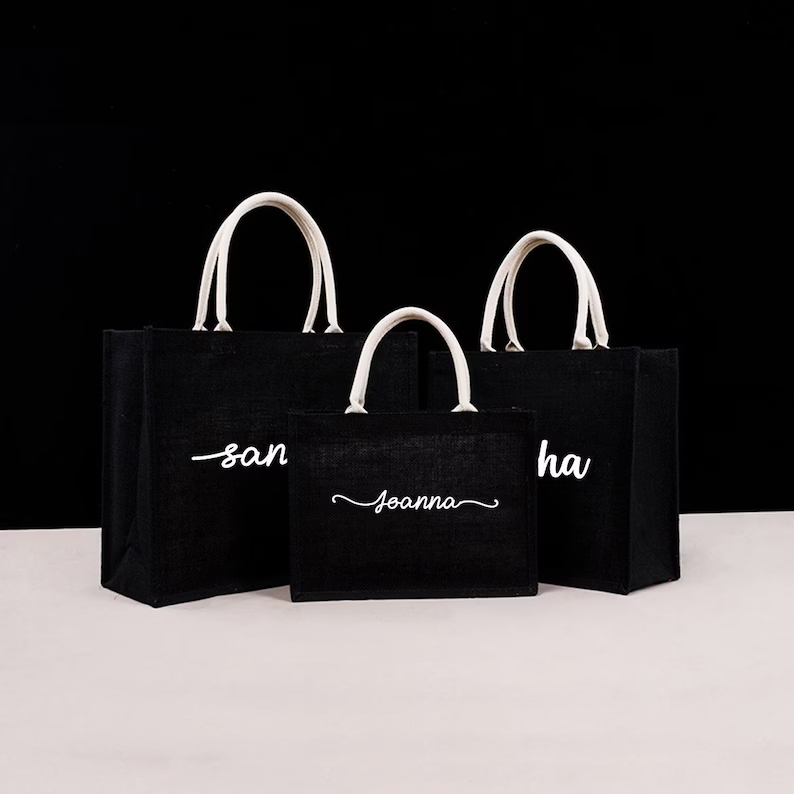 Personalisierte schwarze Sackl – Women Bags Jute Bewertung und Preis