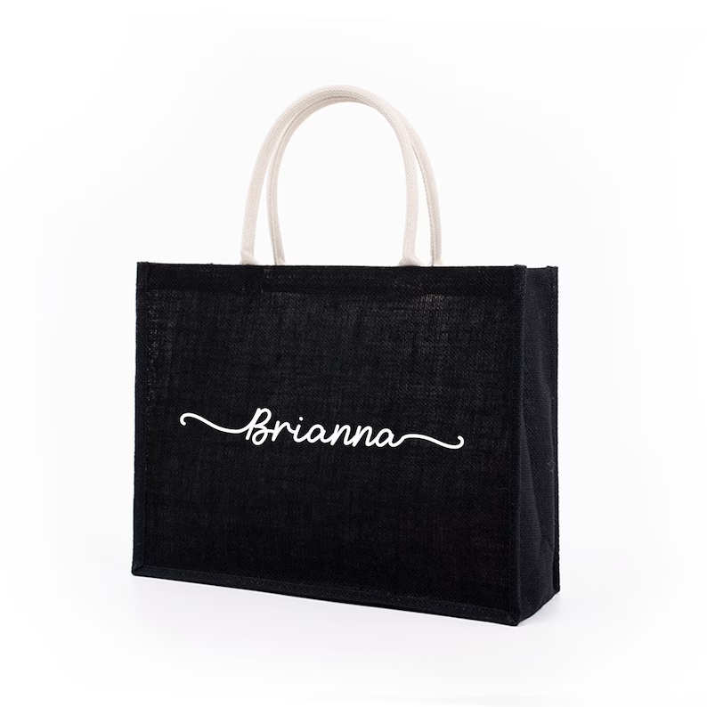 Personalisierte schwarze Sackl – Women Bags Jute Bewertung und Preis