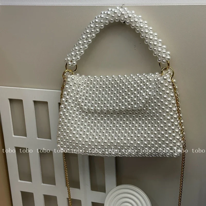Ins Superlative Perlen Perlen  – Women Bags Golden Bewertung und Preis