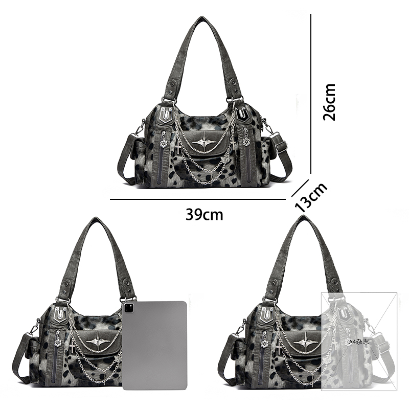 Graue Leopardenmuster-Handtasc – Women Bags Grey Bewertung und Preis