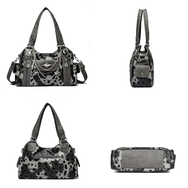 Graue Leopardenmuster-Handtasc – Women Bags Grey Bewertung und Preis